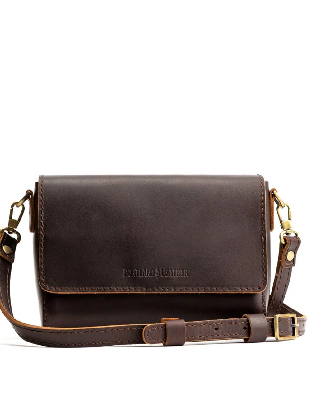 PORTLAND LEATHER GOODS Mini Metro Crossbody Purse Handbag in Grizzly NEW